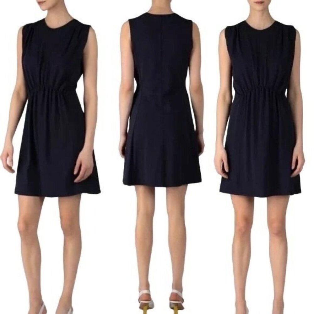 ATM Anthony Thomas Melillo Black Sleeveless Gathered Pima Cotton Mini Dress XS
